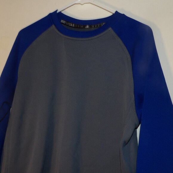 Adidas Clima Warm  Blue/Gray Fleece Line Sweat Shirt Sz S - Picture 2 of 6